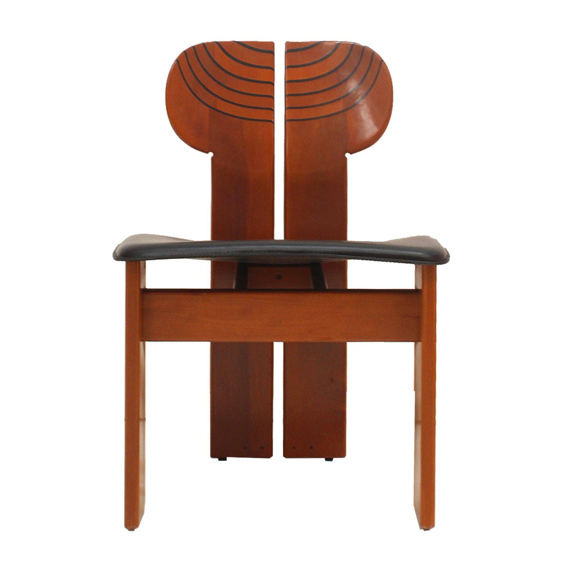 Original Africa Italian Dining Chairs Designed by Afra & Tobia Scarpa Maxalto