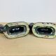 Pair of black Longchamp ceramic candle holders 50s