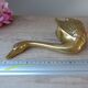 Vintage Solid Brass Swan Bird Figurine