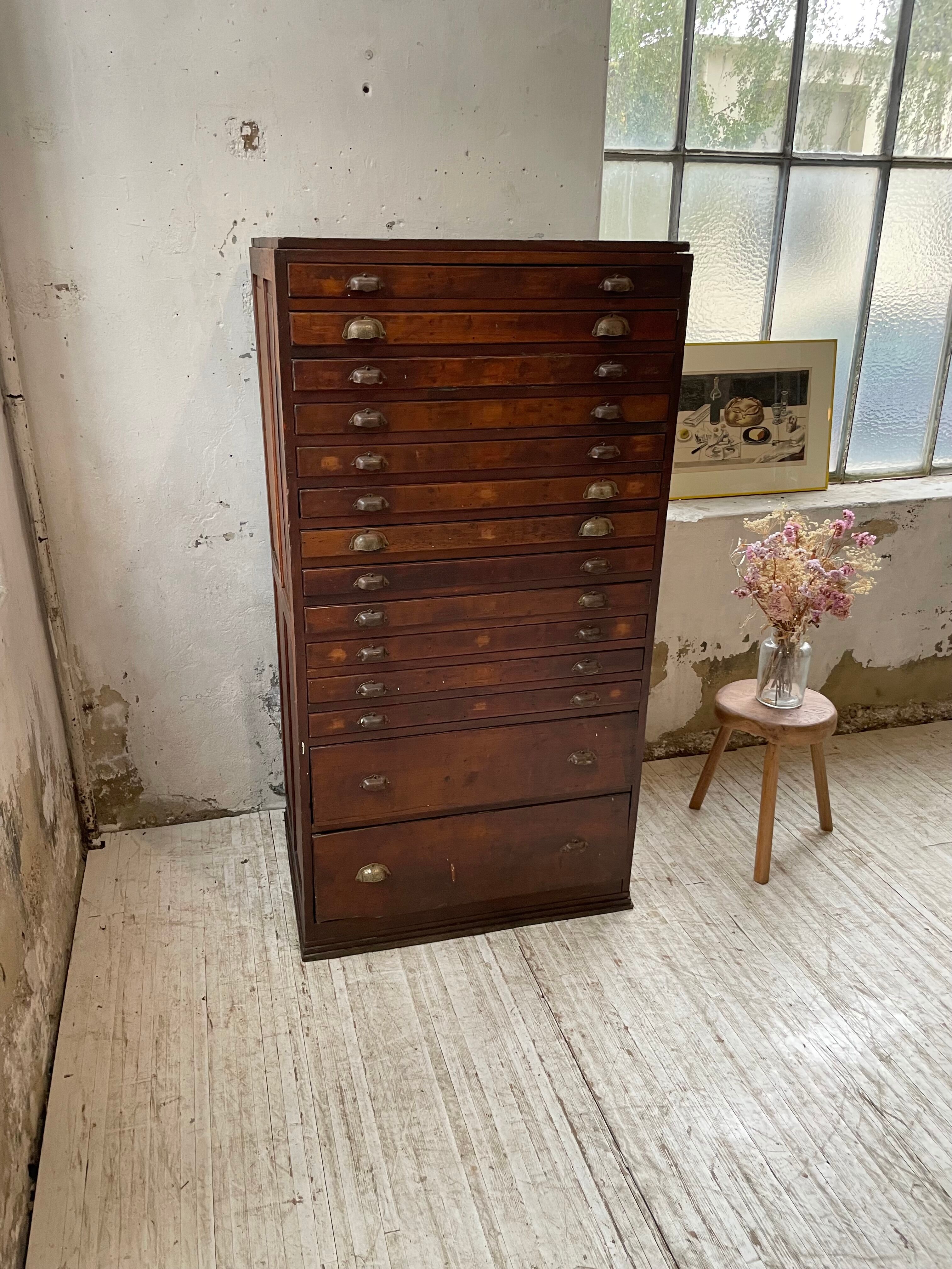 Workshop furniture printing with drawers XL oak