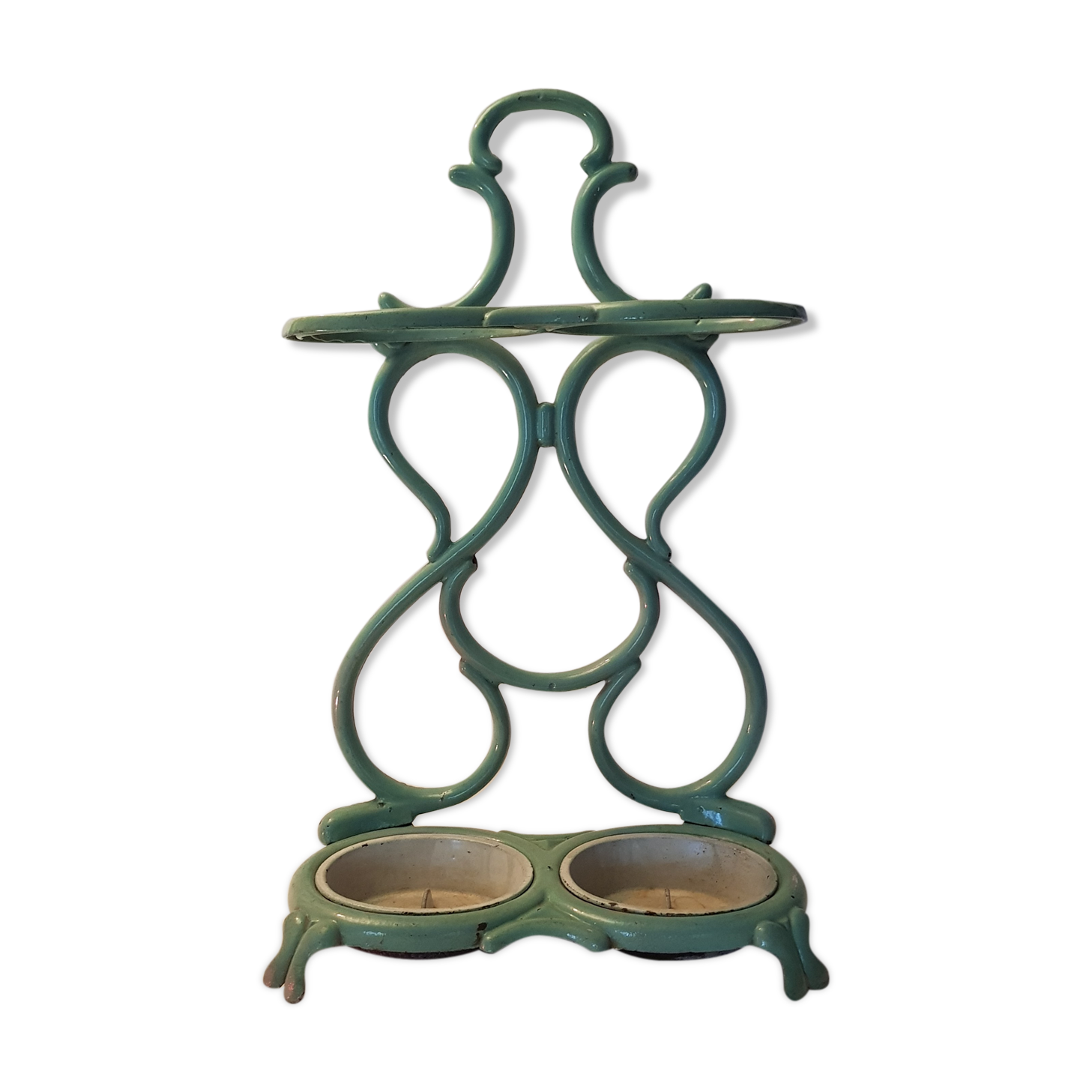 Blue enamelled cast iron umbrella door