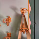 Large vintage entrance wardrobe, wall-mounted coat rack with mirror and p