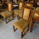 Series of 4 solid oak chairs from the end of the 19th century