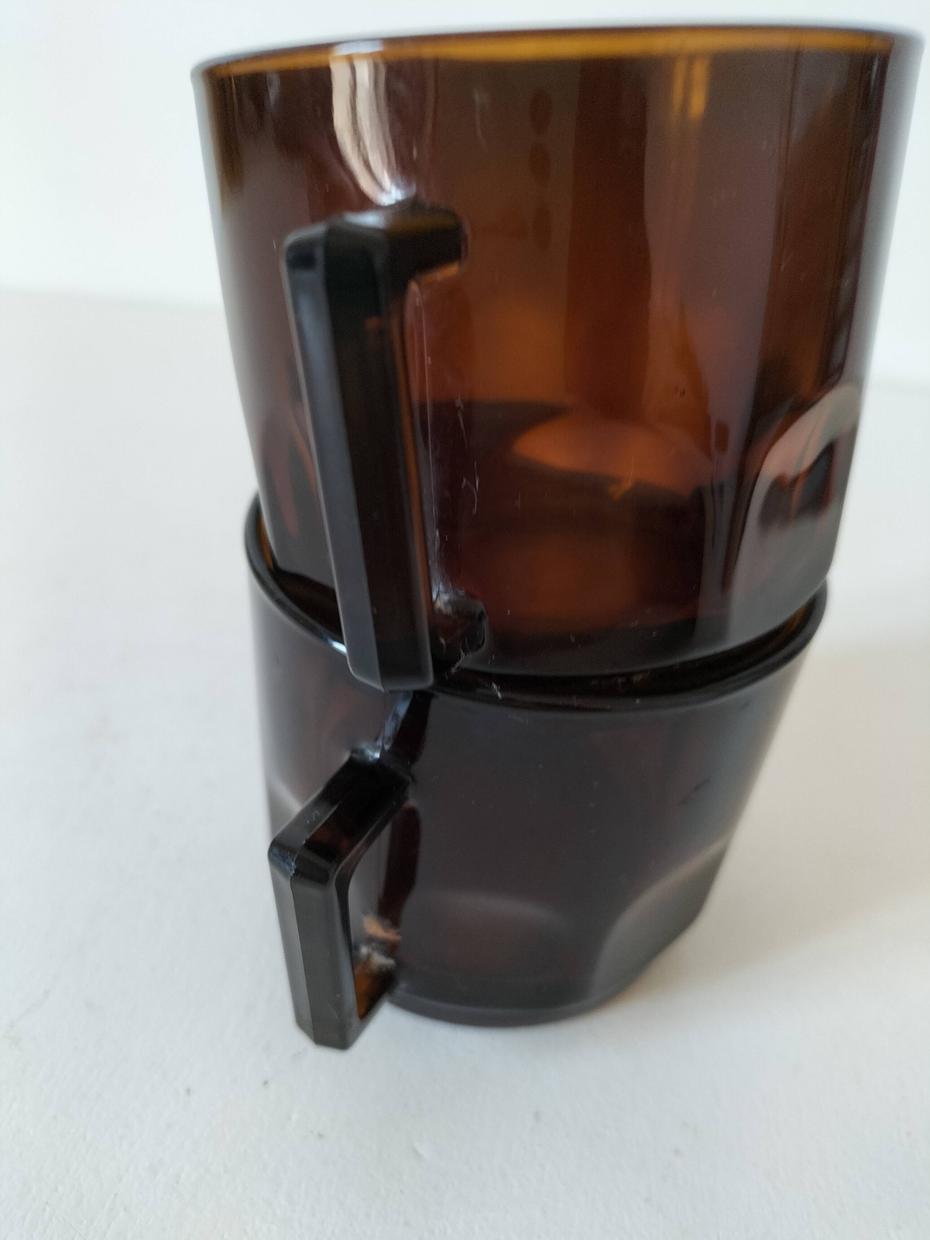 Set of 2 vintage pressed glass cups