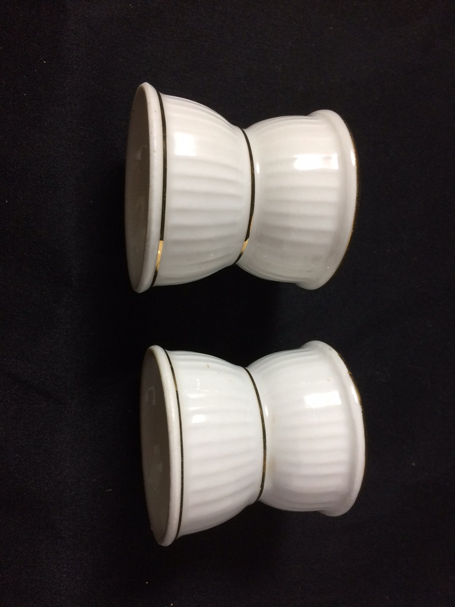 Old demonolo eggcups in Paris porcelain