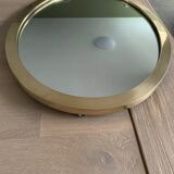 Oval brass mirror