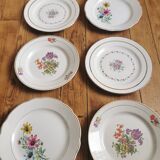 Mismatched vintage dinner plates "Spring"