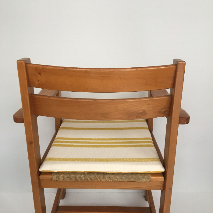 Elm and straw armchair Roland Haeusler for Maison Regain