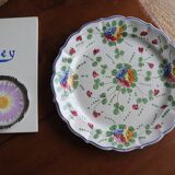 Large painted ceramic flowered dish Italy