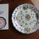 Large painted ceramic flowered dish Italy
