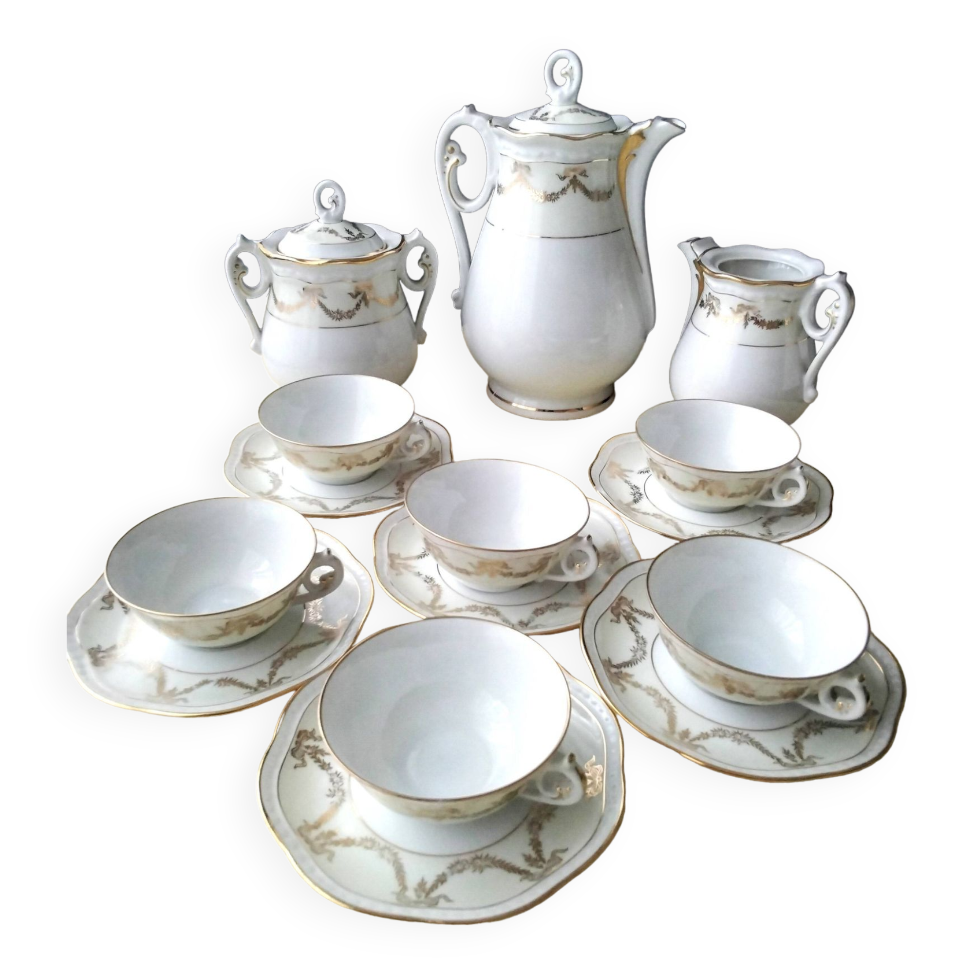 Service à café porcelaine de Limoges Nardon et Lafarge