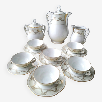 Limoges porcelain coffee service Nardon and Lafarge