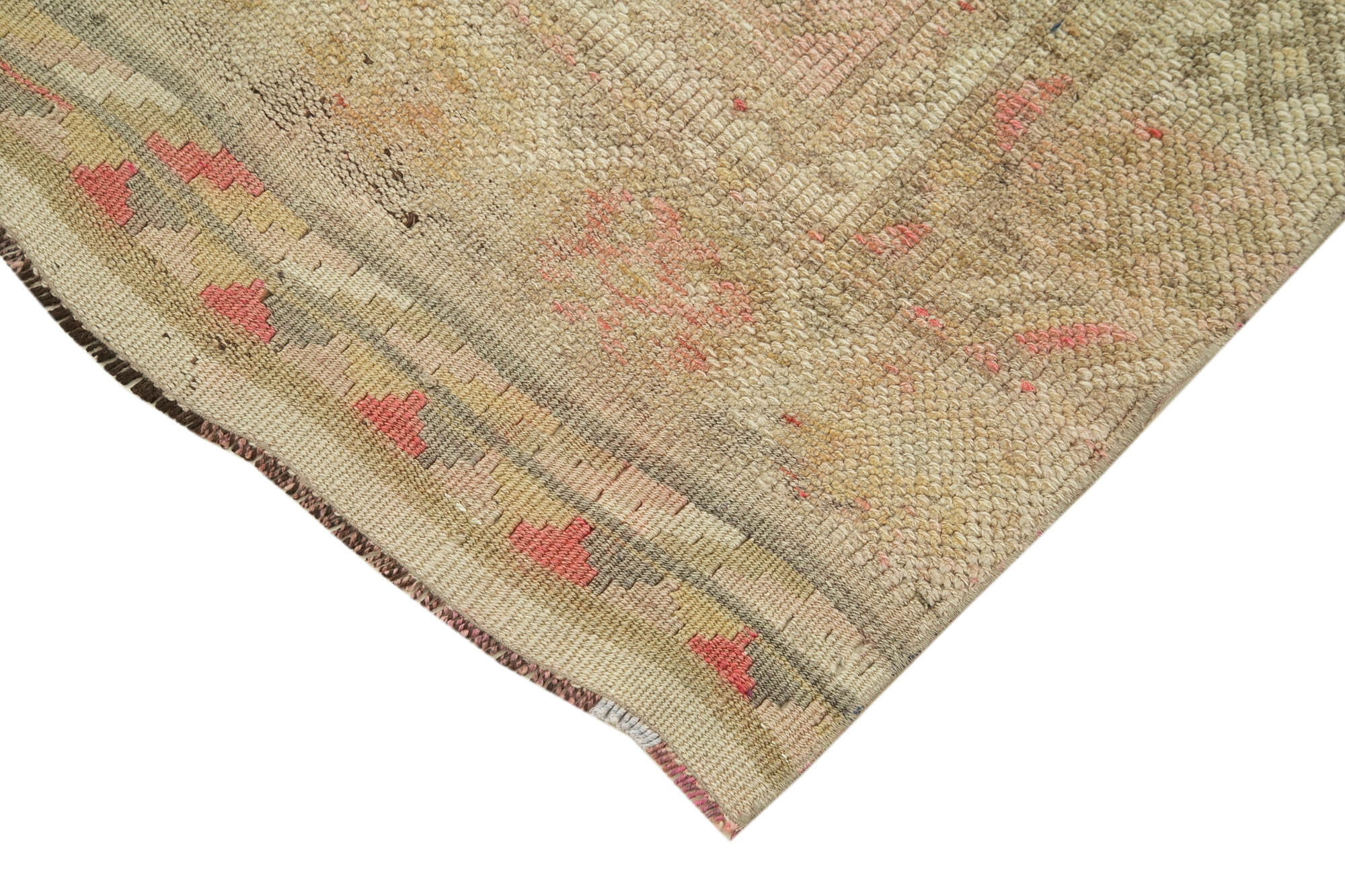 Handwoven one-of-a-kind anatolian beige runner rug 80 cm x 283 cm