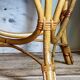 Table basse d'appoint tripode en rotin années 50