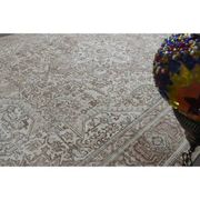 1970s Vintage Persian Handmade Wool Cotton Brown Area Rug 281x370