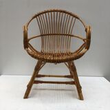 Rattan shell armchair