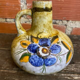 Antique soliflore vase veb polychrome ceramic flowers gdr vintage