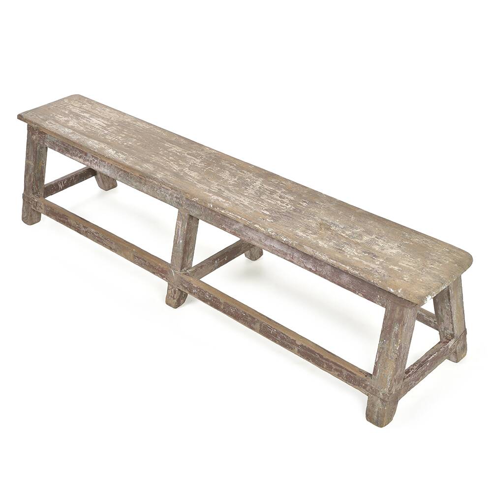 Antique bench in weathered wood