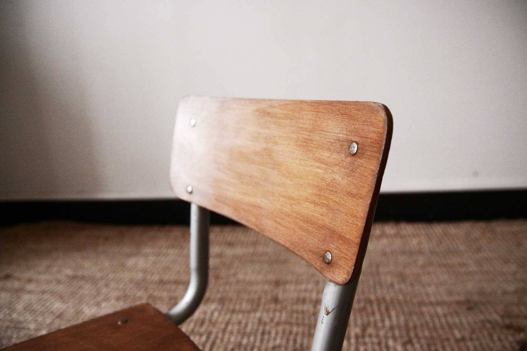 Old school chair in wood and metal