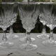 Set of 6 crystal water glasses from arques, pompadour model
