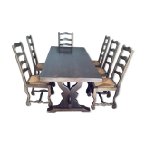 Monastery table with 6 chairs