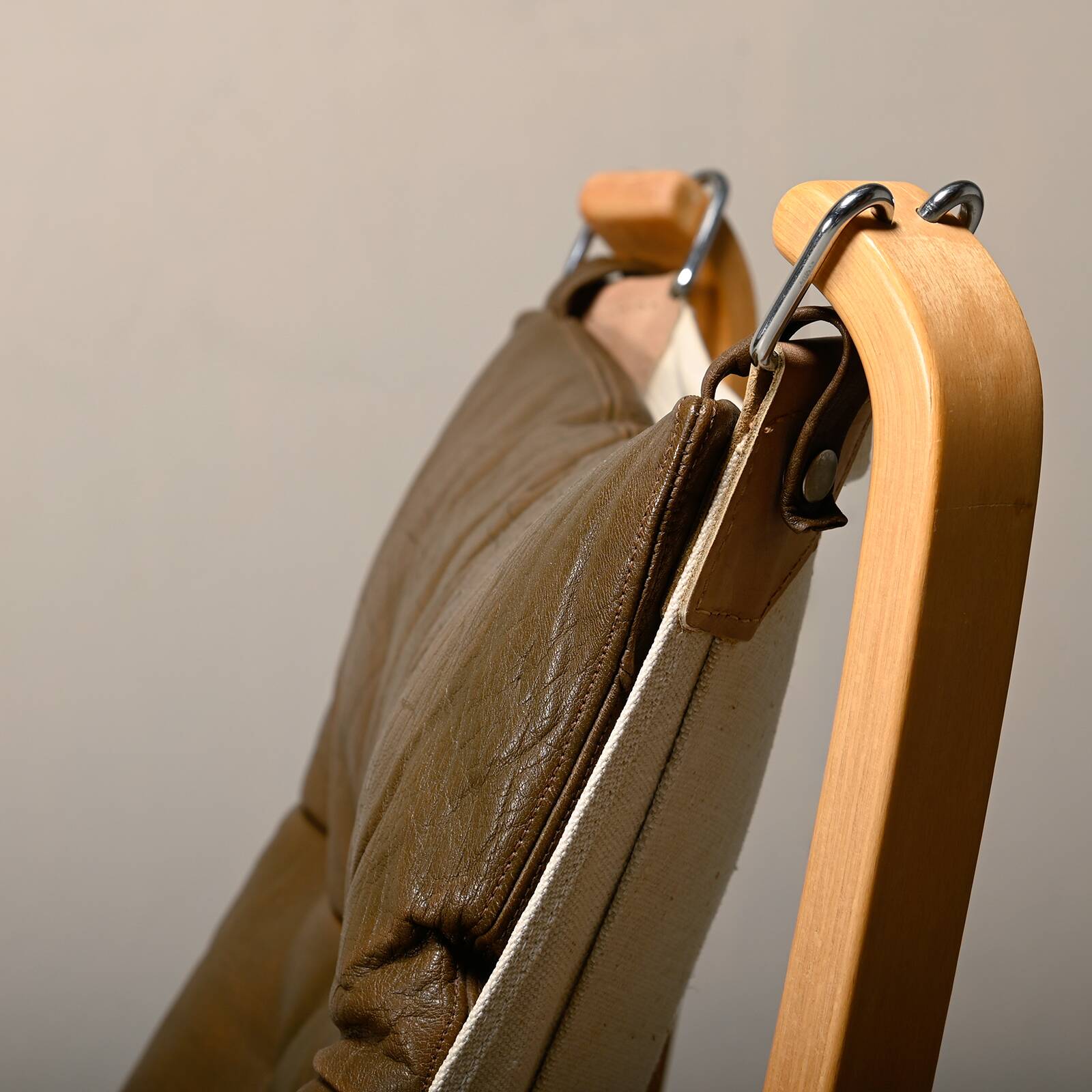 Sigurd Ressell Falcon Chair with Ottoman in brown leather for Vatne Møbler,