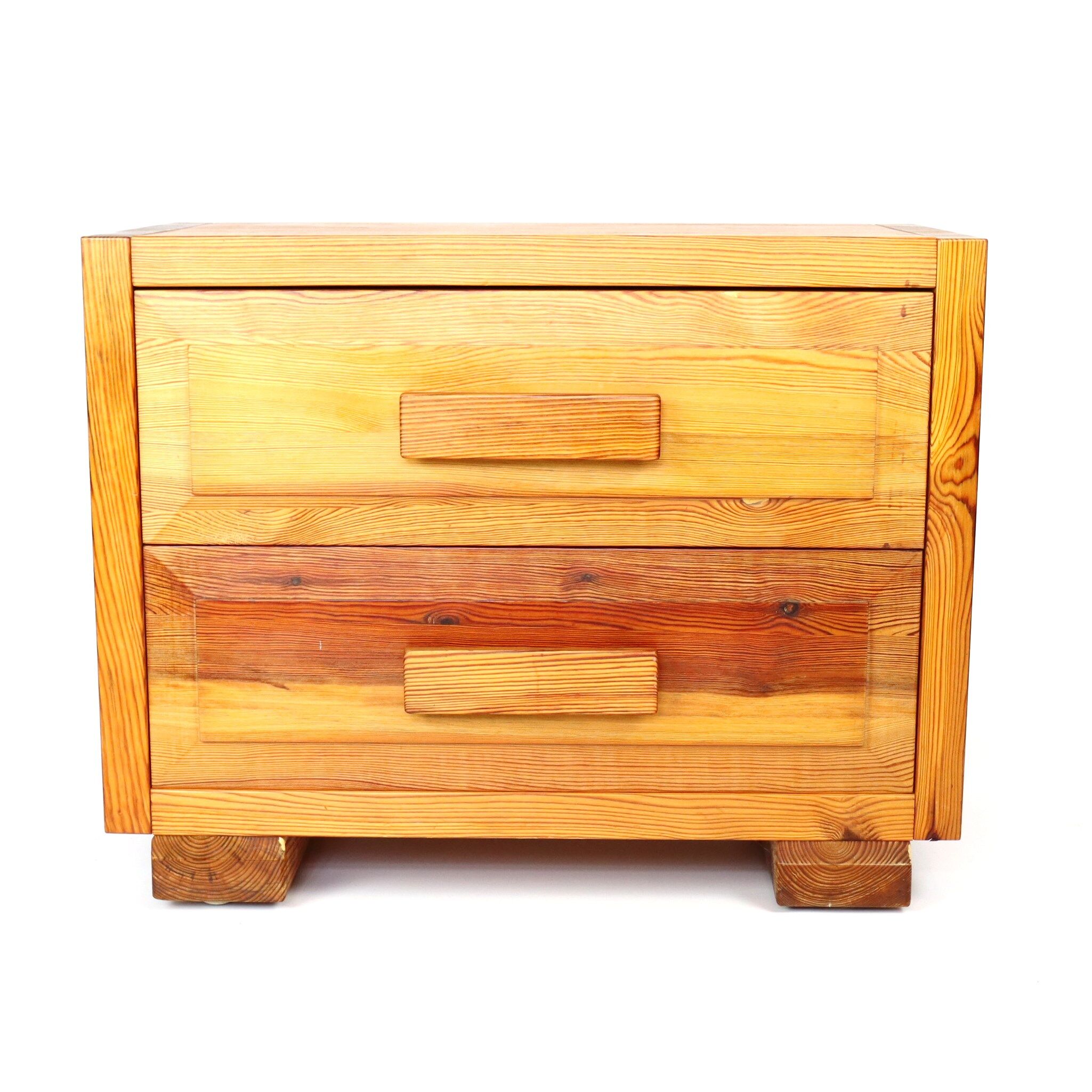 Raw pine chest of drawers