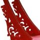 Red shelf with sculpted base