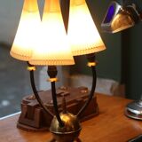 Table lamp from the early 1950s, brass sphere with spikes.