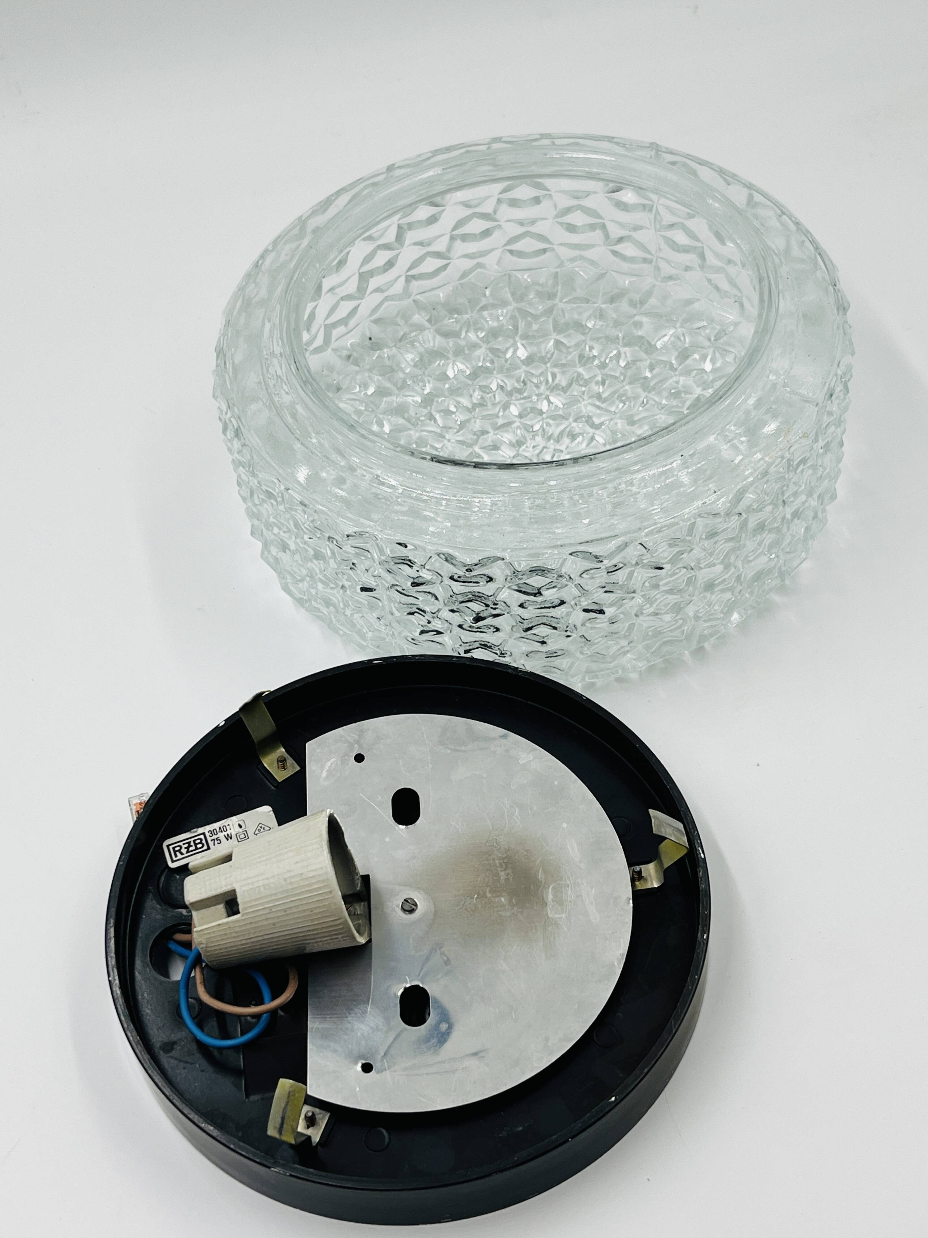 Vintage diamond point glass wall light RZB