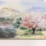 Aquarelle arbre en fleur