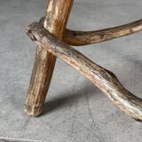 Late 19th Century Rustic Alpine Stool from Valle d'Aosta, Italy
