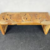 Raw wood bench