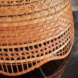 Vintage woven rattan pendant light