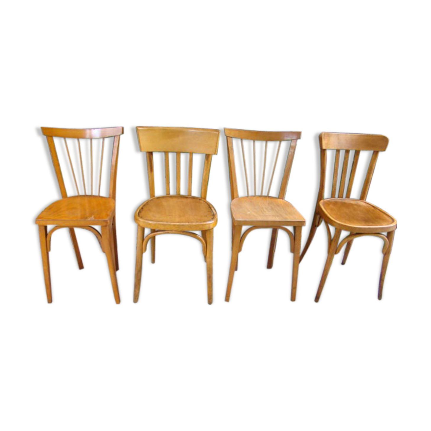 Lot of four old bistro chairs