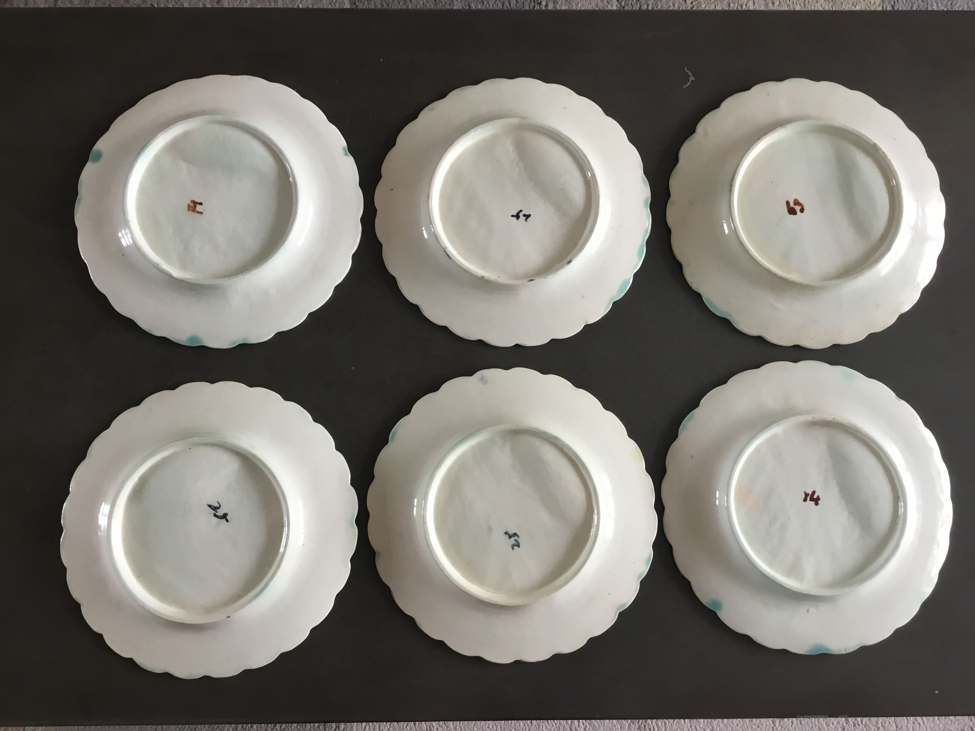 6 asparagus plates in slip