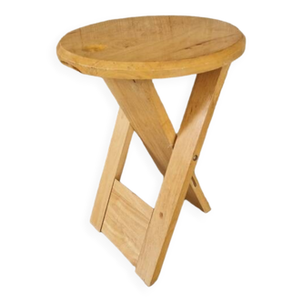 Tabouret pliant en pin - Design Adrian Reed 1980
