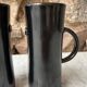 Set 2 tasses / mugs hauts émail anthracite foncé