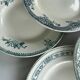 Lot 6 blue and green ironstone plates, antique French earthenware.
