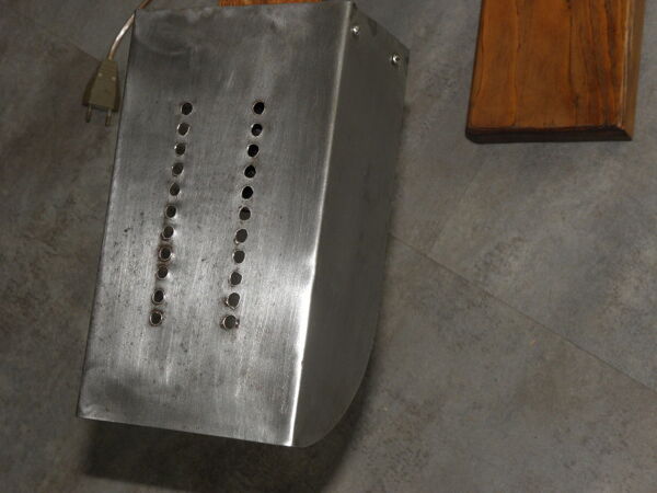 Lampe de table en bois grue rétro vintage