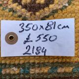 Distressed turkish runner 350x81 cm wool vintage tribal rug