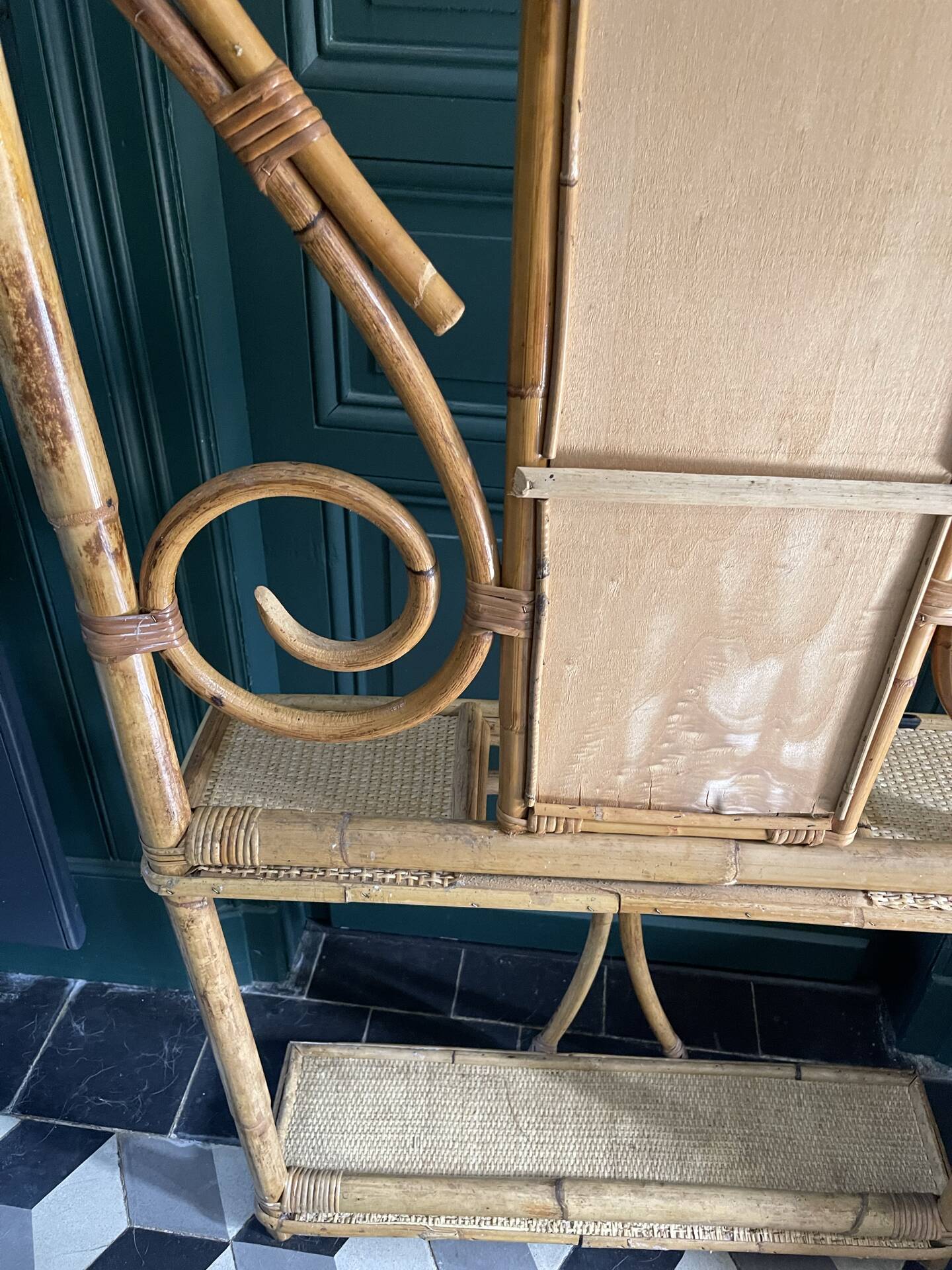 60s bamboo and rattan wardrobe