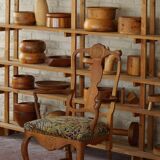 Classic Baroque style armchair in oak, made by a Danish cabinetmaker, 1930s.