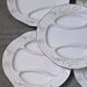 Assiettes à asperges en barbotine Art Nouveau