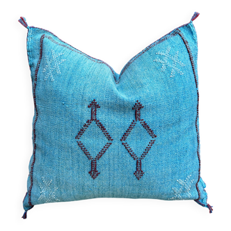 Handmade Moroccan silk cushion cover