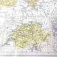 Vintage color map of Switzerland 43x43cm from 1950