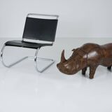 XL Rhinoceros Leather Footstool by Dimitri Omersa