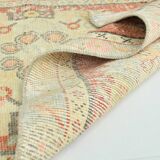 Tapis Couloir Vintage Patiné – Tons Corail, Crème & Vert Sauge, 85x352 Cm