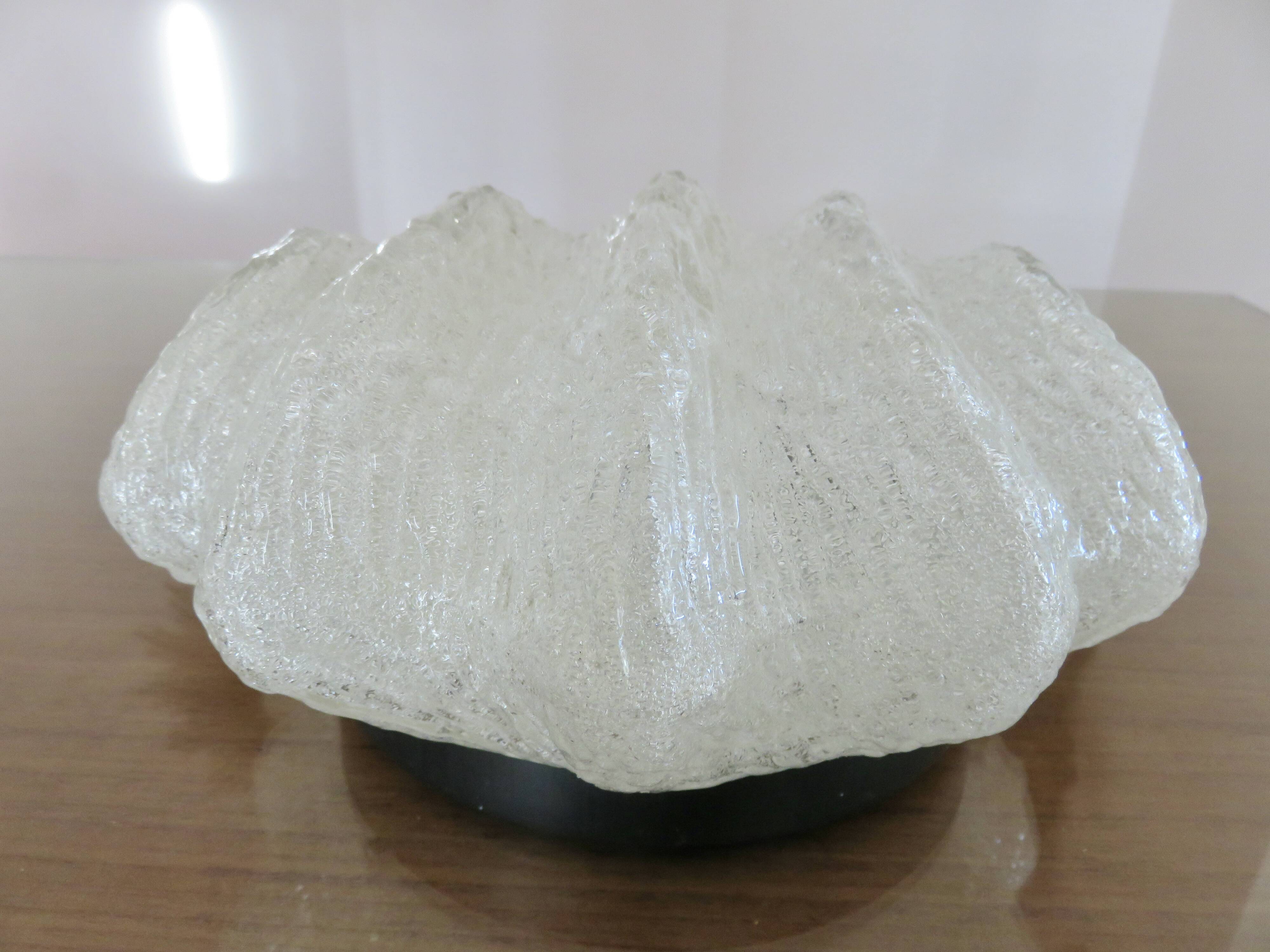 Austrian "ice glass" ceiling lamp by JT Kalmar 1970