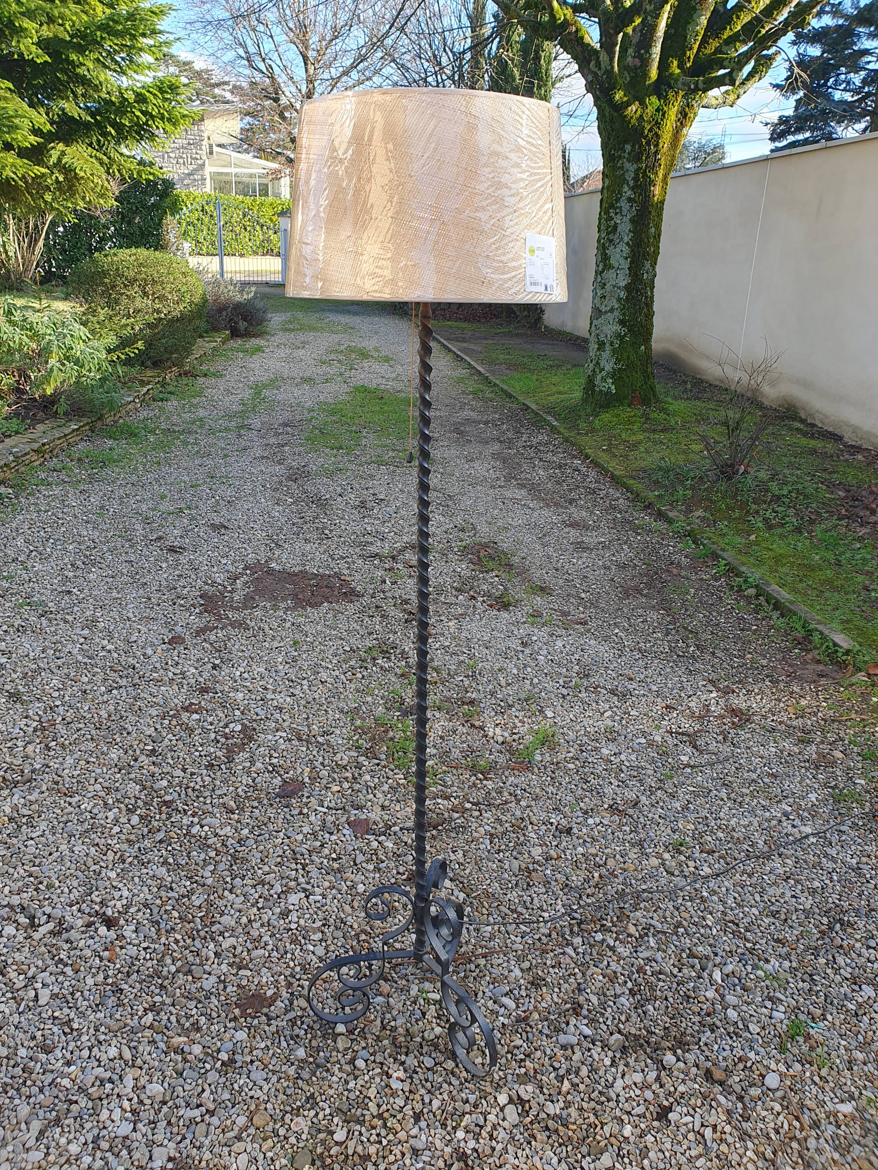 Floor lamp wrought iron ironwork art 60s